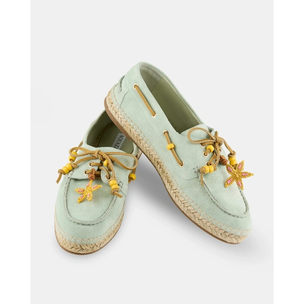 Aquazzura Seafarer Espadrille in Light Mint, view 3 | Espadrilles
