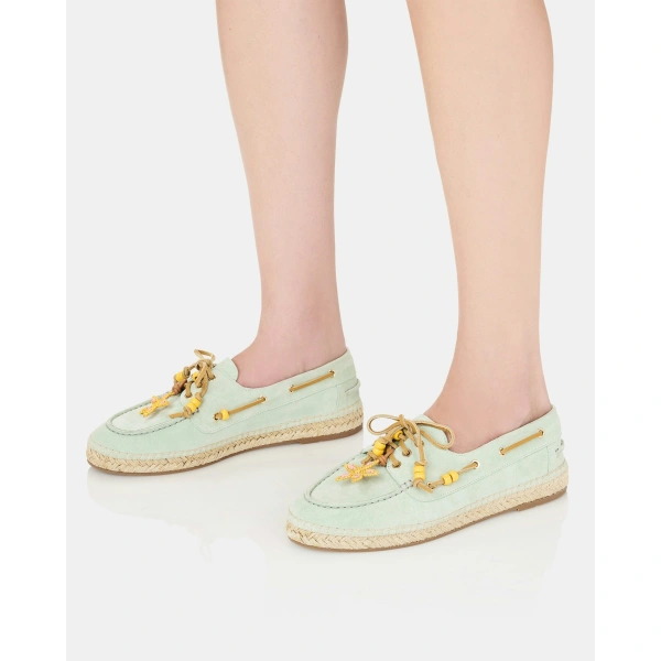 Aquazzura Seafarer Espadrille in Light Mint, view 5 | Espadrilles