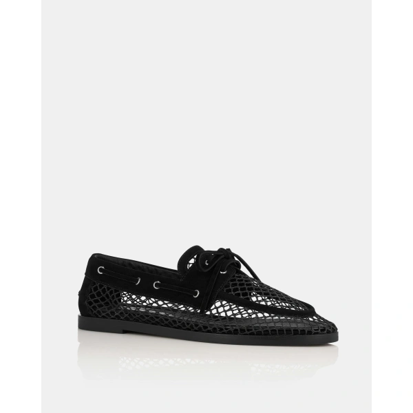 Aquazzura Seafarer Mesh Mocassin in Black, view 2 | Loafers