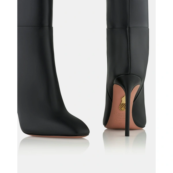 Aquazzura Sellier Boot 105 in Black, view 3 | Knee-High Boots