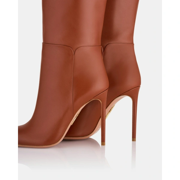 Aquazzura Sellier Boot 105 in Rich Cognac, view 4 | Knee-High Boots