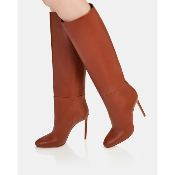 Aquazzura Sellier Boot 105 in Rich Cognac, view 5 | Knee-High Boots