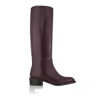 Aquazzura Sellier Boot Flat in Aubergine | Knee-High Boots