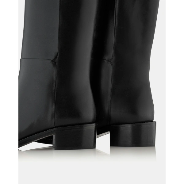 Aquazzura Sellier Boot Flat in Black, view 4 | Knee-High Boots
