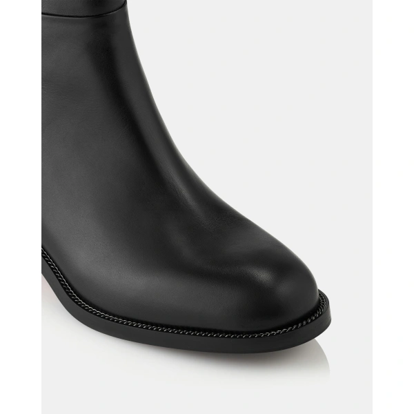 Aquazzura Sellier Boot Flat in Black, view 6 | Knee-High Boots