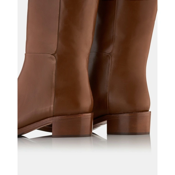 Aquazzura Sellier Boot Flat in Cinnamon, view 4 | Knee-High Boots