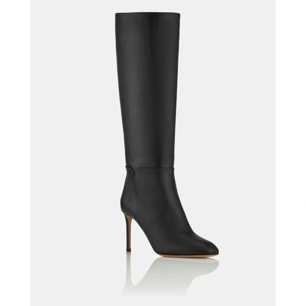 Aquazzura Sellier Stiletto Boot 85 in Black, view 2 | Knee-High Boots