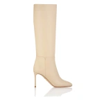 Aquazzura Sellier Stiletto Boot 85 in Light Taupe | Knee-High Boots
