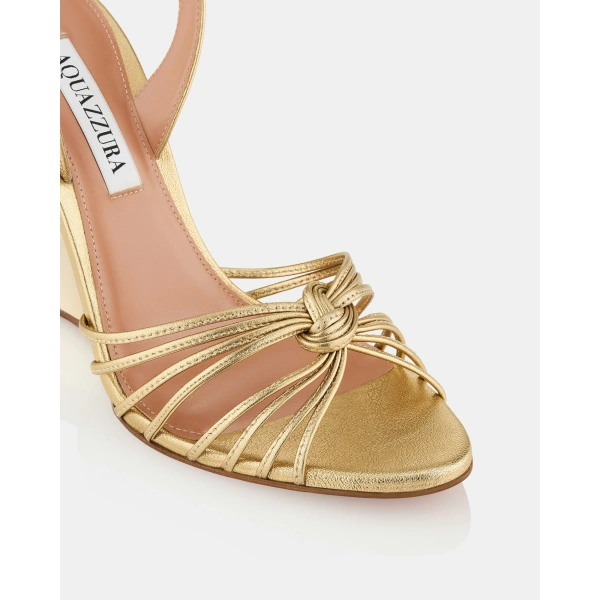 Aquazzura Serenity Wedge 95 in Soft Gold, view 6 | Wedges
