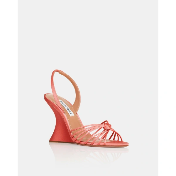 Aquazzura Serenity Wedge 95 in Spring Peach, view 2 | Wedges