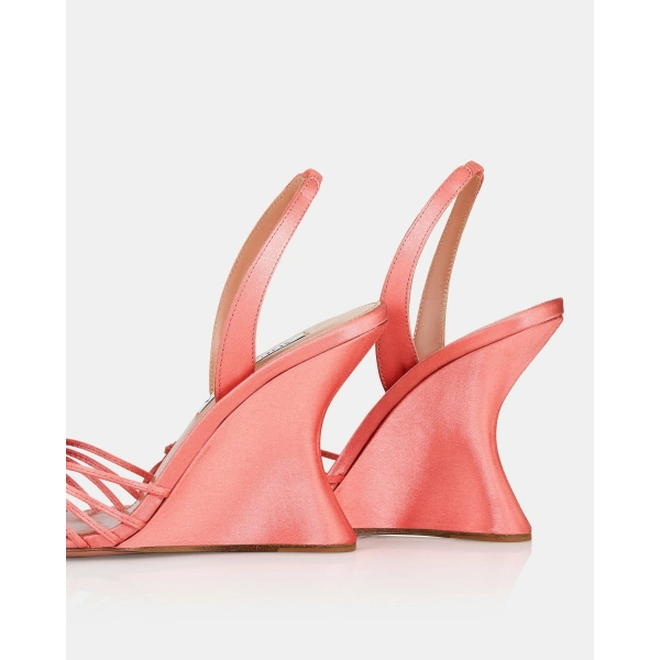 Aquazzura Serenity Wedge 95 in Spring Peach, view 4 | Wedges
