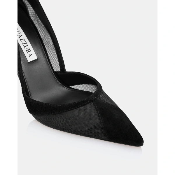 Aquazzura Shadow Mesh Pump 105 in Black, view 6 | Pumps