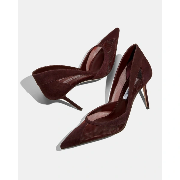 Aquazzura Shadow Mesh Pump 85 in Rich Plum, view 3 | Pumps