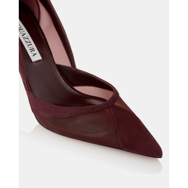 Aquazzura Shadow Mesh Pump 85 in Rich Plum, view 6 | Pumps