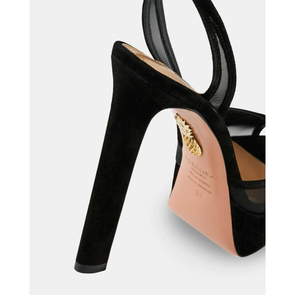 Aquazzura Shear Sandal Plateau 130 in Black, view 4 | Platform Heels
