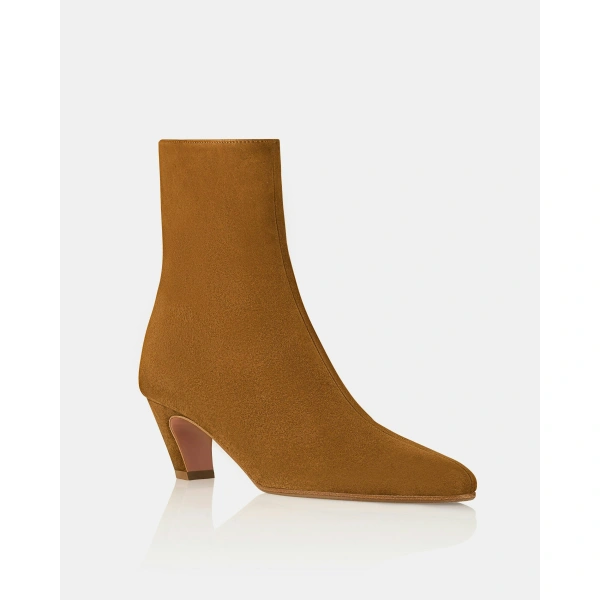 Aquazzura Sloan Bootie 50 in Chestnut, view 2 | Ankle Boots