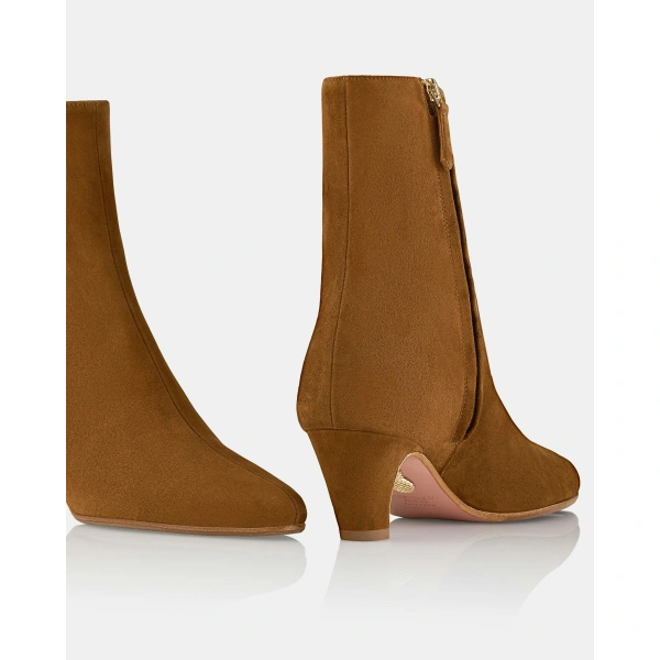 Aquazzura Sloan Bootie 50 in Chestnut, view 4 | Ankle Boots