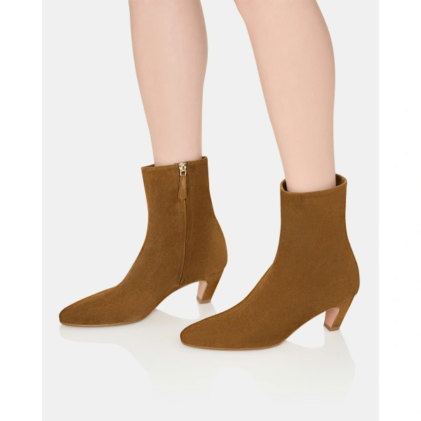 Aquazzura Sloan Bootie 50 in Chestnut, view 5 | Ankle Boots