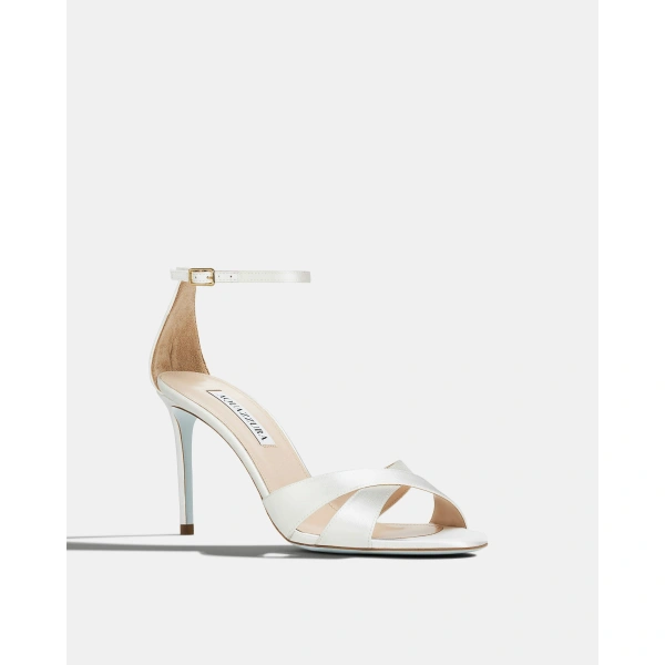 Aquazzura So Divine Sandal 85 in White, view 2 | Sandals