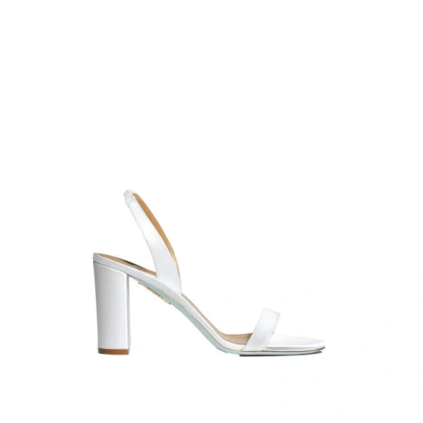 So Nude Block Sandal 85 in White Satin