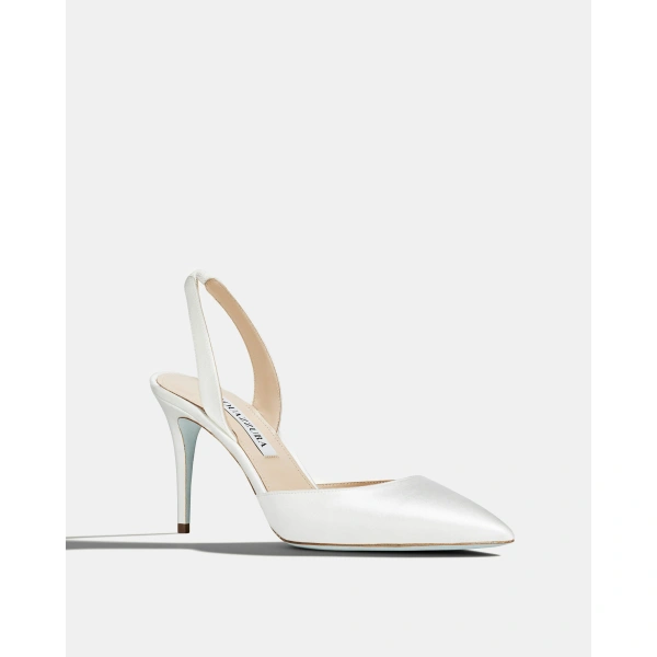 Aquazzura So Nude Pump 85 in White, view 2 | Slingbacks
