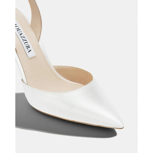 Aquazzura So Nude Pump 85 in White, view 6 | Slingbacks