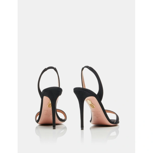 Aquazzura So Nude Sandal 105 in Black, view 4 | Sandals