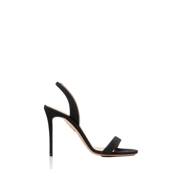 Aquazzura So Nude Sandal 105 in Black | Sandals