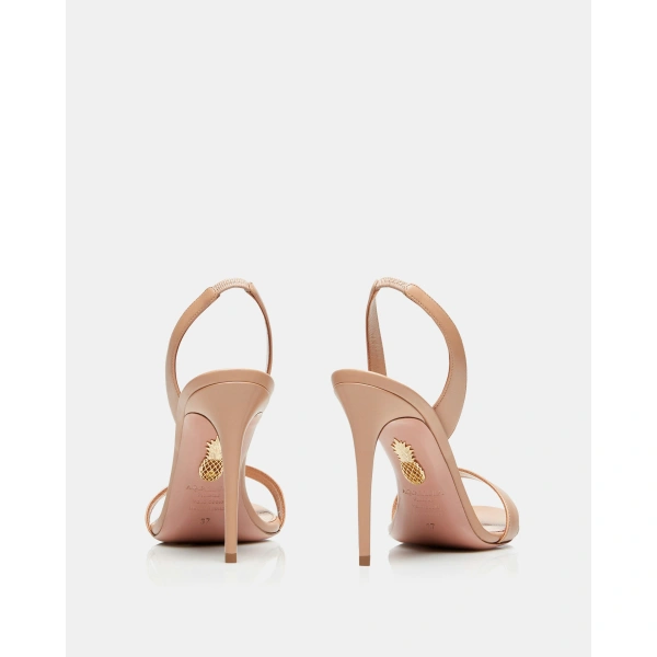 Aquazzura So Nude Sandal 105 in Powder Pink, view 4 | Sandals