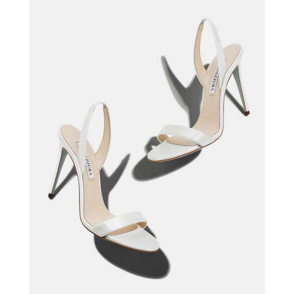 Aquazzura So Nude Sandal 105 in White, view 3 | Sandals