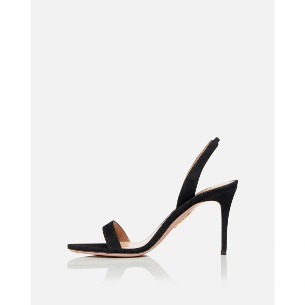 Aquazzura So Nude Sandal 85 in Black, view 3 | Sandals