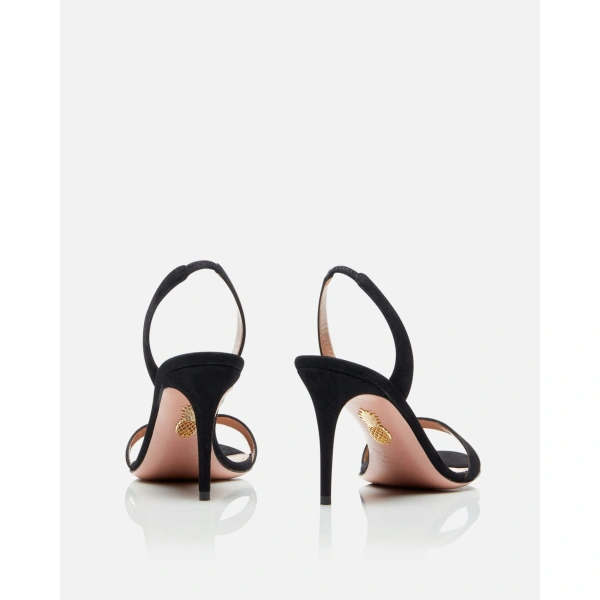 Aquazzura So Nude Sandal 85 in Black, view 4 | Sandals