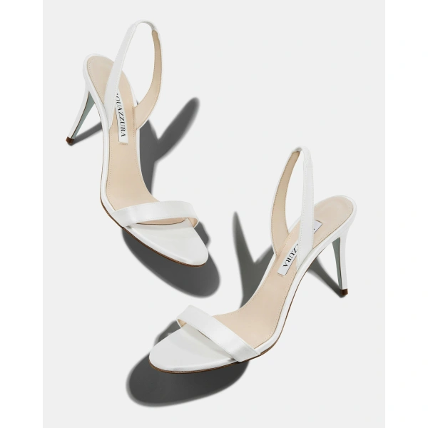Aquazzura So Nude Sandal 85 in White, view 3 | Sandals