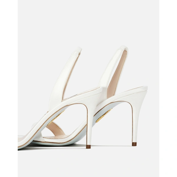 Aquazzura So Nude Sandal 85 in White, view 4 | Sandals