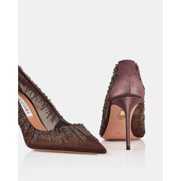 Aquazzura Soft Sky Pump 85 in Mocha, view 4 | Pumps