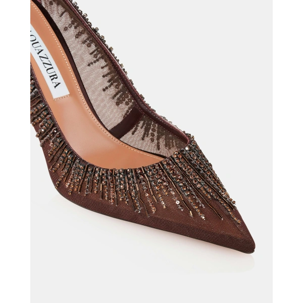 Aquazzura Soft Sky Pump 85 in Mocha, view 6 | Pumps