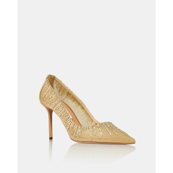 Aquazzura Soft Sky Pump 85 in Warm Nude, view 2 | Pumps