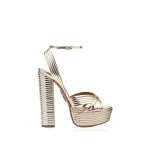 Aquazzura Sundance Plateau 140 in Light Gold | Platform Heels
