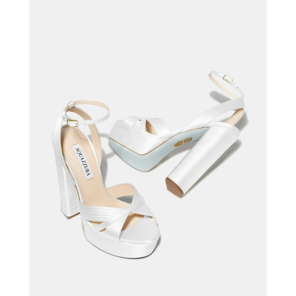 Aquazzura Sundance Plateau 140 in White, view 3 | Platform Heels