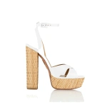 Aquazzura Sunseeker Sandal Plateau 140 in White | Platform Heels
