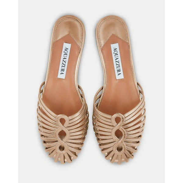 Aquazzura Sweet Surrender Mule Flat in Light Copper, view 4 | Mules
