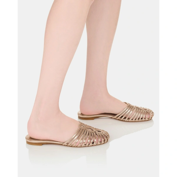 Aquazzura Sweet Surrender Mule Flat in Light Copper, view 5 | Mules