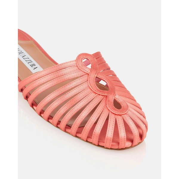 Aquazzura Sweet Surrender Mule Flat in Spring Peach, view 6 | Mules