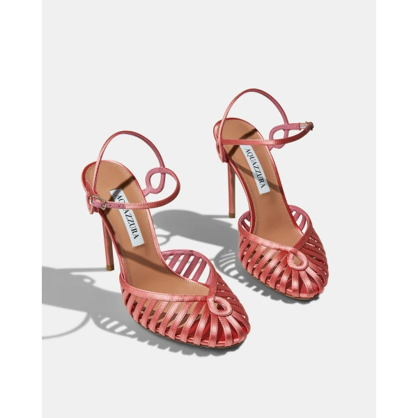 Aquazzura Sweet Surrender Pump 105 in Spring Peach, view 3 | Pumps