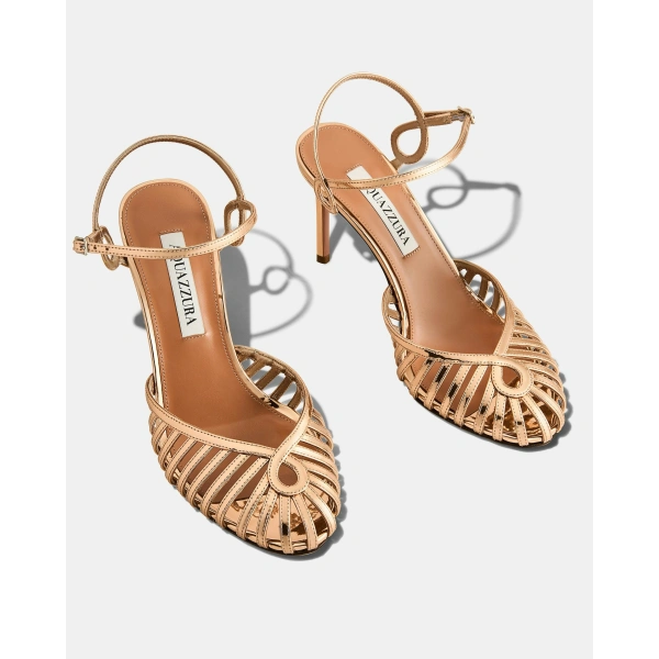 Aquazzura Sweet Surrender Pump 85 in Rose Gold, view 3 | Pumps