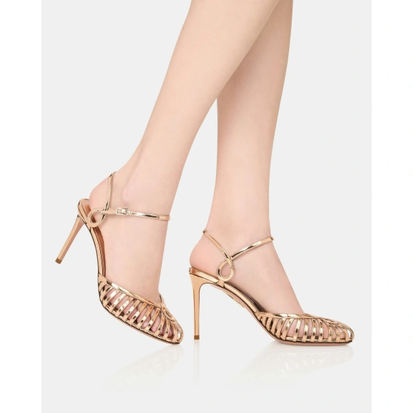 Aquazzura Sweet Surrender Pump 85 in Rose Gold, view 5 | Pumps