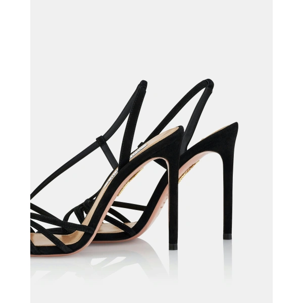 Aquazzura Talk To Me Sandal 105 in Black, view 4 | Sandals