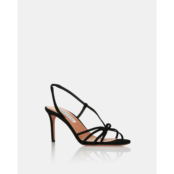 Aquazzura Talk To Me Sandal 75 in Black, view 2 | Sandals