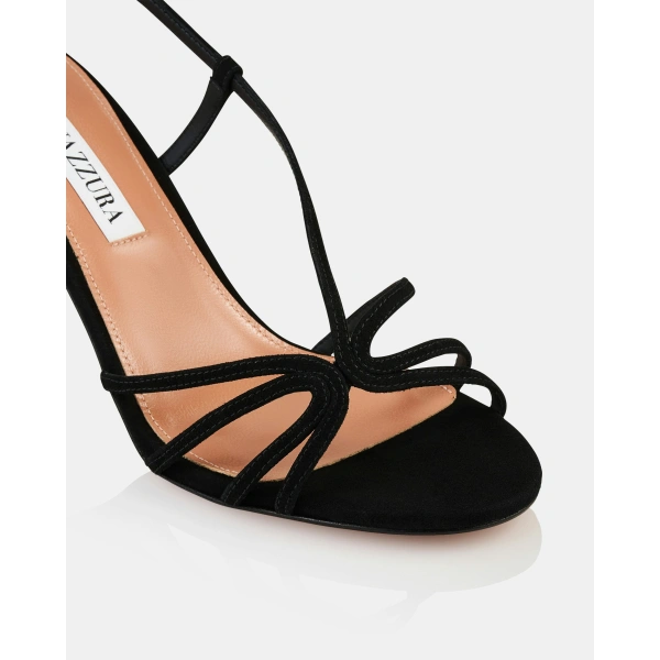 Aquazzura Talk To Me Sandal 75 in Black, view 6 | Sandals