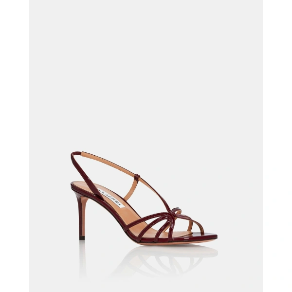 Aquazzura Talk To Me Sandal 75 in Merlot, view 2 | Sandals
